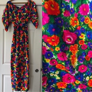 Vintage 60’s/70’s Guadalupe Hawaiian aloha flower power wrap dress size S
